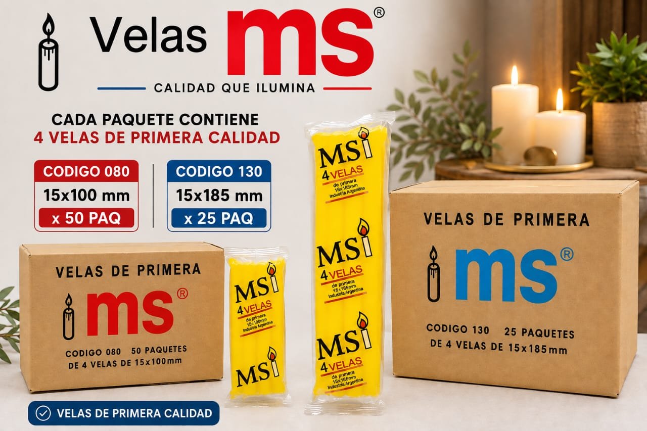 Caja de 25 paquetes de velas 185 mm de 4 unid. - Imagen 2