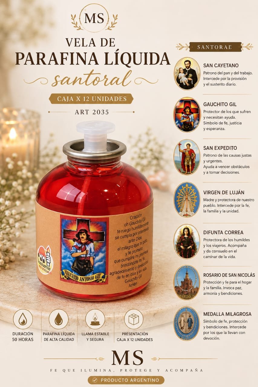Vela de parafina liquida santoral - Imagen 5