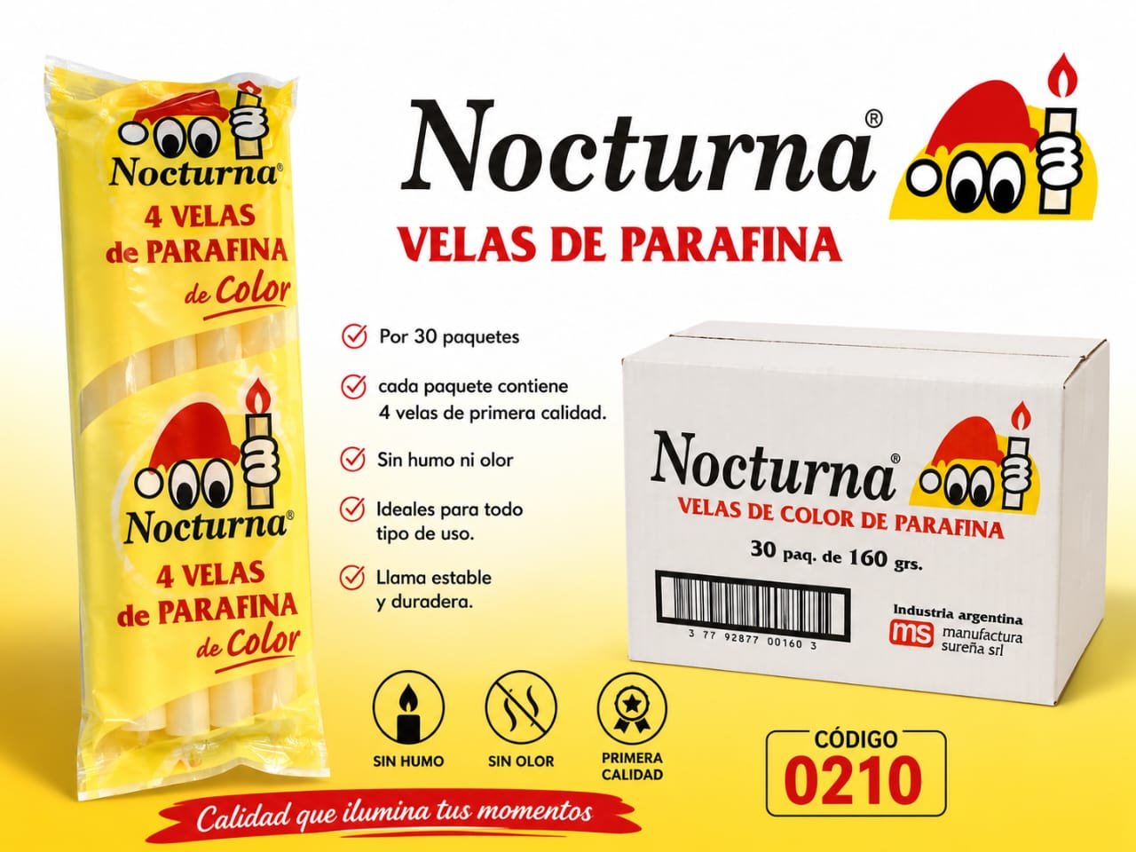 Caja de 30 paquetes de Velas de Parafina x4 unidades - Imagen 2